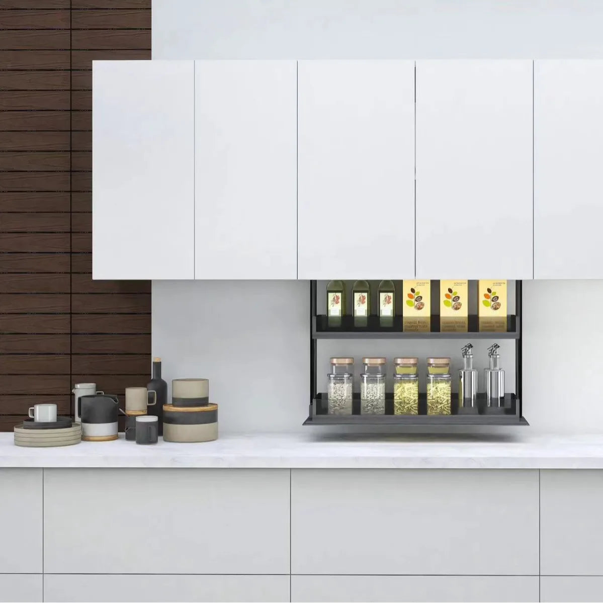 Intelligenter elektrischer hängender Schrank Hebe korb Küchen schrank vertikaler Pulldown-Rack