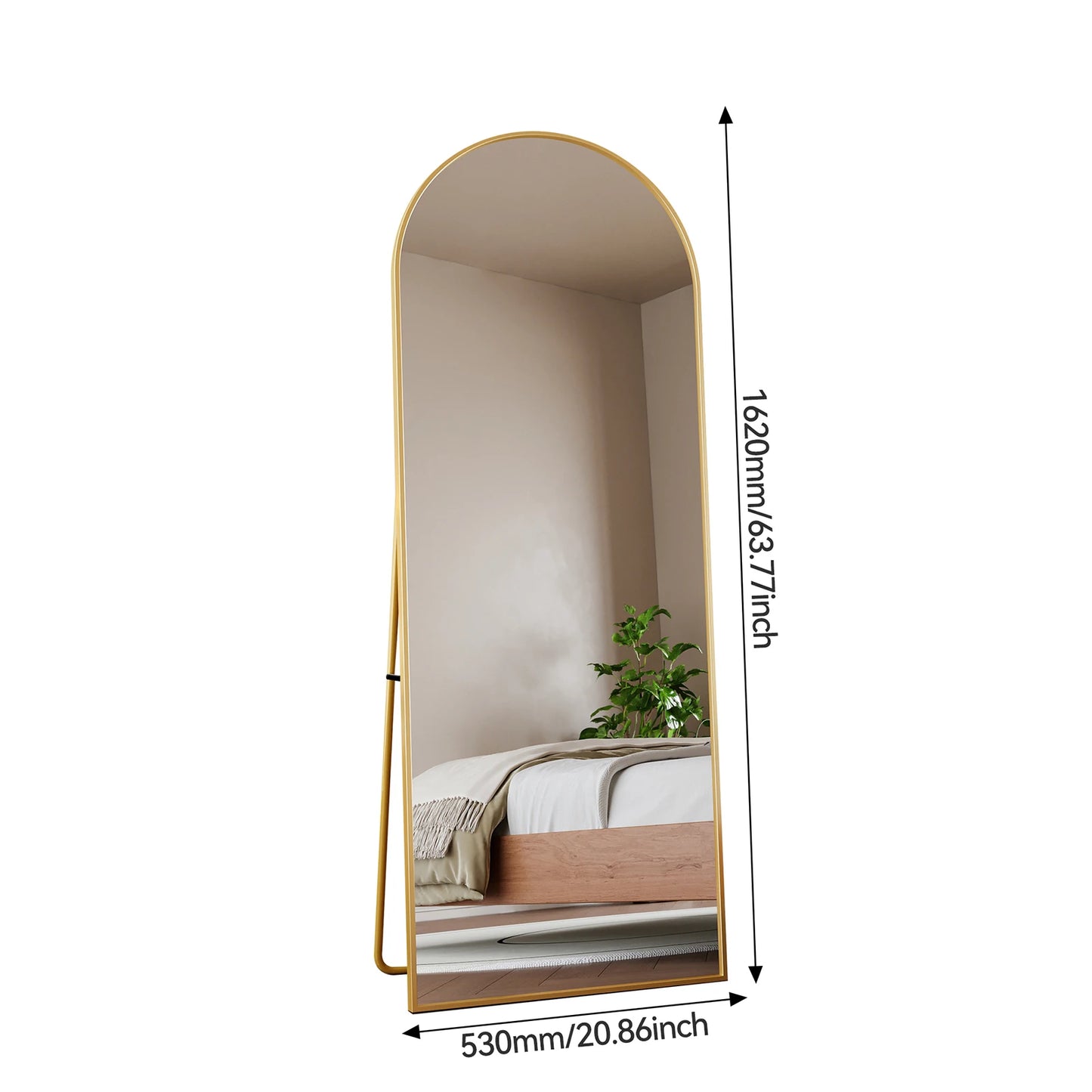 Full Length Mirror 162 x 53 cm,Floor Mirror, Tempered glass Large Mirror for Bedroom Living Room Hallway Bathroom