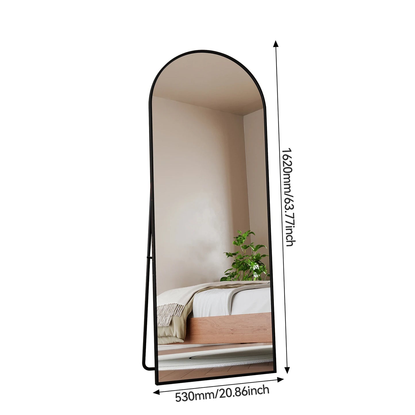 Full Length Mirror 162 x 53 cm,Floor Mirror, Tempered glass Large Mirror for Bedroom Living Room Hallway Bathroom