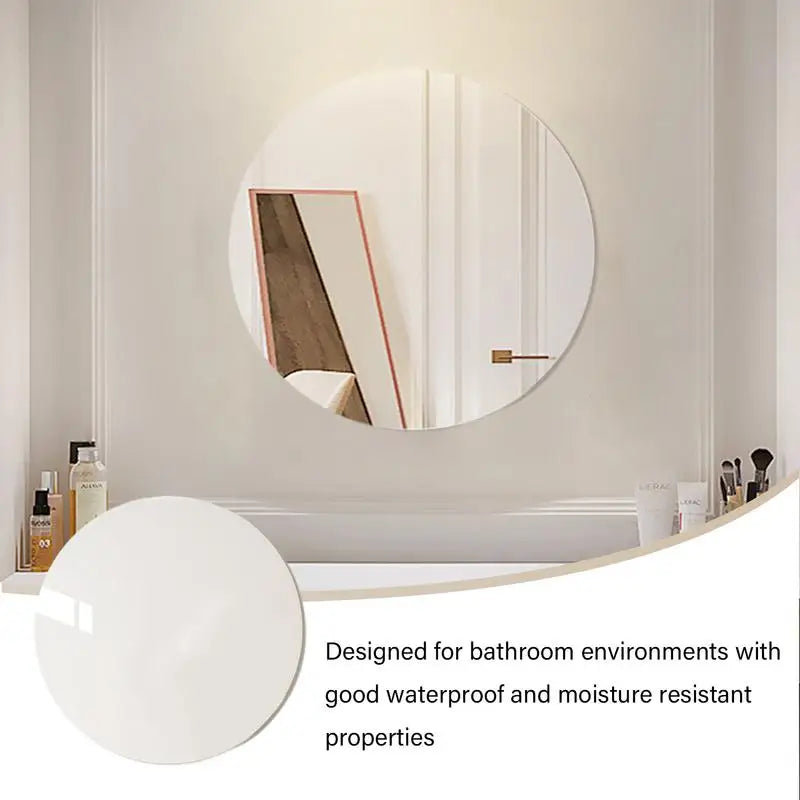 Acrylspiegel für die Wand, rahmenlose Badezimmer-Wandspiegel-Aufkleber, selbstklebende Badezimmer-Kosmetikspiegel, wasserdichte Raum-Wanddekoration